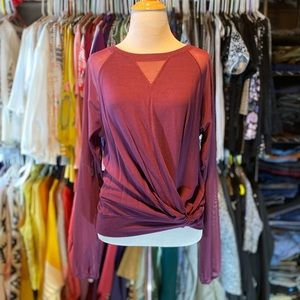 Lucy Activewear Mesh-Sleeved Sweatshirt M